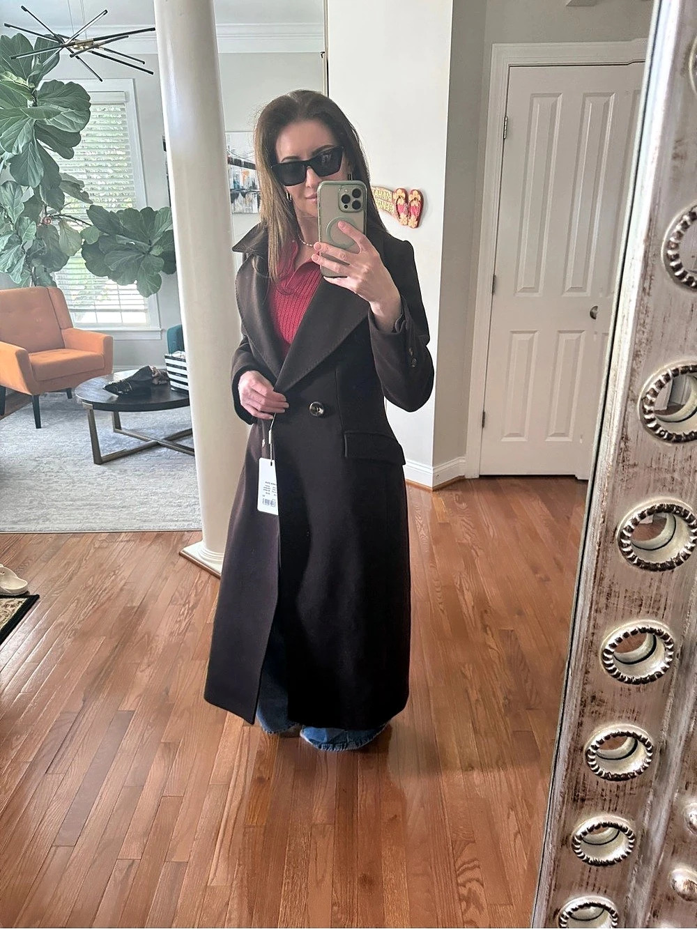 Double-Breasted cashmere Coat Women's Brown Coat